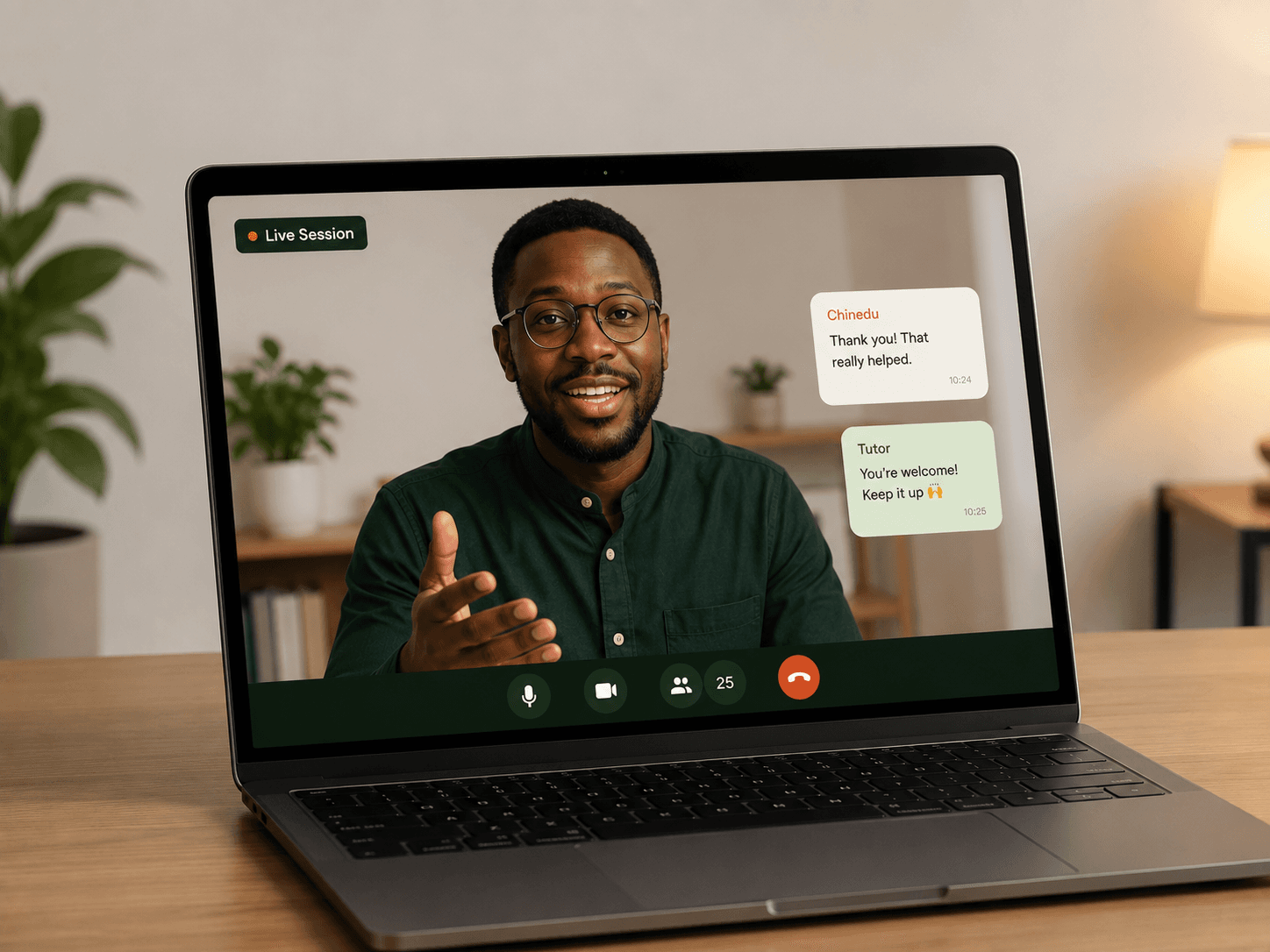 Golearnam live session video call in progress
