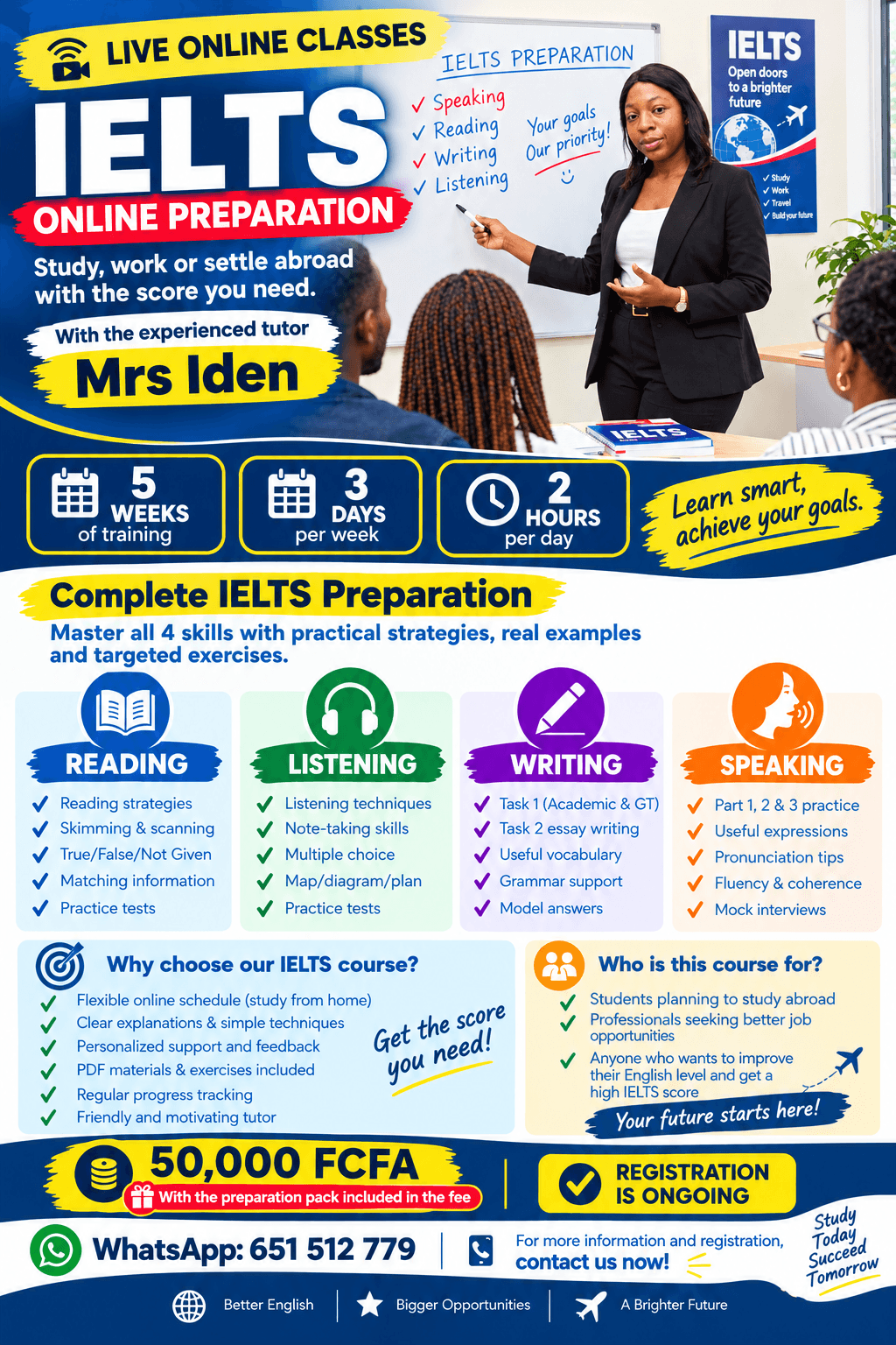 Intensive IELTS online preparation course