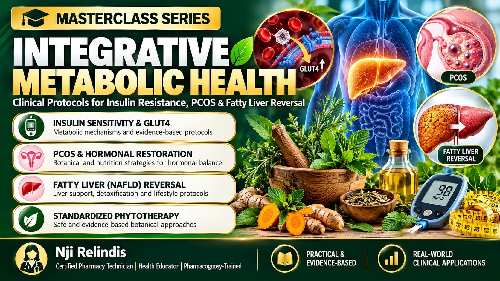 Integrative Metabolic Health: Clinical Protocols for Insulin Resistance, PCOS & Fatty Liver