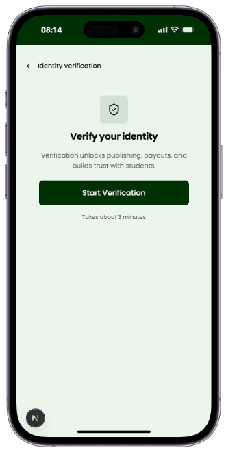 The "Verify your identity" starting screen