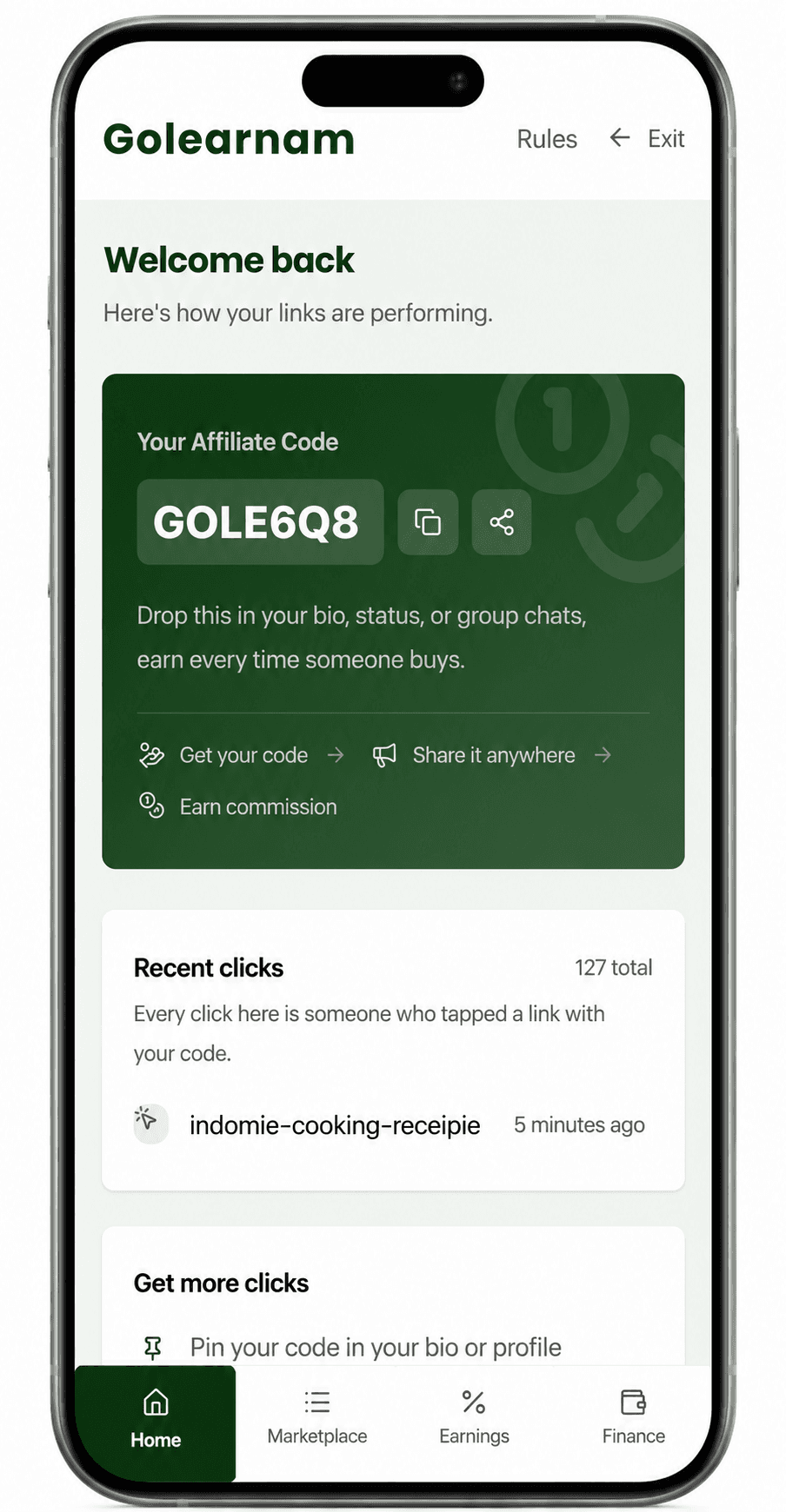 Affiliate page golearnam